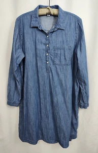 Old Navy Shirt Dress Women's XL Cotton Light Weight Denim Long Sleeve Shift - Picture 1 of 7