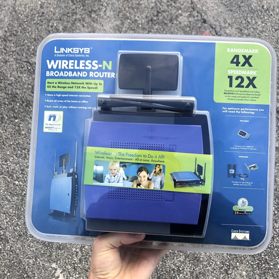 BRAND NEW SEALED! Linksys WRT300N-BP 270 Mbps 4-Port Gigabit Wireless N Router!! - Image 1 of 2