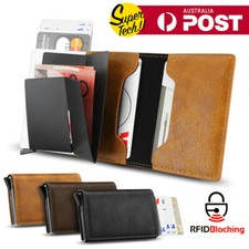 New Leather Credit Card Holder Men's Money cash Wallet Clip RFID Blocking Purse