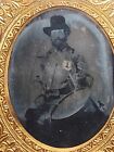 IDENTIFIED CIVIL WAR DRUMMER SOLDIER AMBROTYPE HARDEE HAT "D" CO OHIO 73RD INFAN