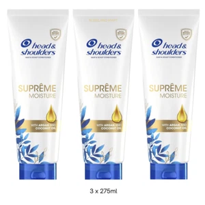 3 x Head & Shoulders Anti-Dandruff Supreme Moisture Conditioner Dry Hair 275ml - Picture 1 of 7