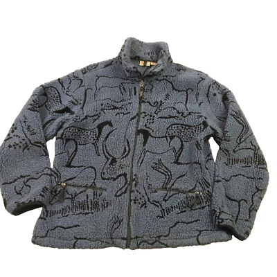 Woolrich Jacket Womens Medium Full Zip Long Sleeve Outdoors Animals Fleece Vtg - Image 1 of 4