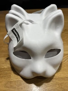 10 X Hobbycraft Cat Paper Blank White Masks New With Tags - Picture 1 of 4