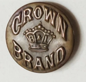 Bb CROWN (crown) BRAND Antique Brass OVERALL BUTTON Wobble shank Medium - Bild 1 von 2