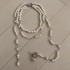 Vivian Broken Pearl Silver Necklace Original Necklace Pendant Accessory VHTF JP. - Picture 1 of 6