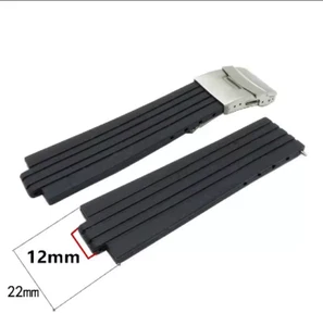 22mm rubber Band Silicone Strap bracelet (FITS) ORIS TT2 williamsF1 7560 ⌀40.5mm - Picture 1 of 6