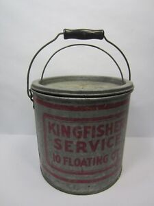 Vintage Kingfisher Service 10 Floating Qt. Minnow Bucket