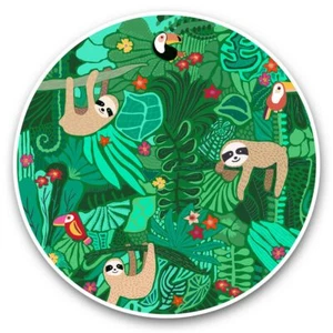 2 x Vinyl Stickers 25cm - Tropical Jungle Sloth Toucan Parrot Leaves  #46379 - Bild 1 von 8