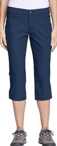 NWOT Eddie Bauer Women's Tech Capri Pants Navy Blue Size 14 - Picture 1 of 2