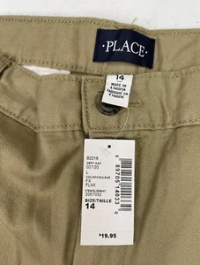 NWT The Children's Place Girl' Uniform Skinny Chino Pants, NWT Tan/ Khakis Sz 14 - Picture 1 of 7