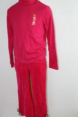 Gymboree Parisino Chic Niñas Talla 7 Top NUEVO CON ETIQUETAS NUEVO Rosa Terciopelo Pantalones Leopardo Lazo  Foto 1 de 4