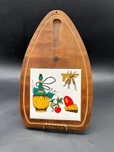Retro 1970's Cheese Cutting Serving Board Garden Cheese And Wine Theme - Picture 1 of 5