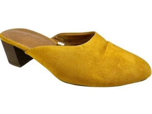 Universal Thread Damen Microsuede senfgelb Blockabsatz Pantoletten Größe 6 - Bild 1 von 12