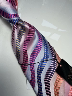 NUEVO CON ETIQUETAS VERSO 9 MULTICOLOR ESTILO GEOMÉTRICO ESTAMPADO SEDA DISEÑOS CORBATA Y PAÑUELO Foto 1 de 4