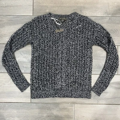 Suéter feminino novo com etiquetas Tommy Bahama lã de cordeiro cashmere mescla cinza gola redonda XXS - Imagem 1 de 4