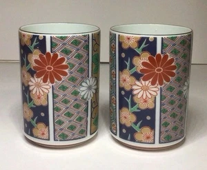Arita Imari Ventilador Vaso Taza de Té Sin Mango 5 Oz 3 3/8 Pulgadas de Alto De Colección Juego De 2 - Imagen 1 de 24