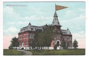 GRAND ISLAND NEBRASKA VIEW OF COLLEGE POSTED 1910 - Picture 1 of 2