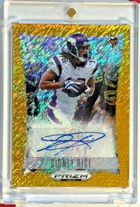 2024 Prizm Deca Football SIDNEY RICE Gold Shimmer Auto /10 - Picture 1 of 2