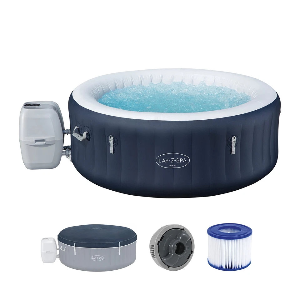 LAY-Z-SPA® Energiespar-Whirlpool Miami AirJet™ für 4 Personen Ø 180 x 66 cm, Dun - Bild 1 von 4