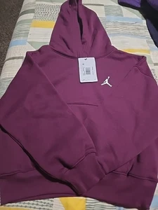 NWT Jordan Brand S YOUTH hooded pullover, maroon, pockets, $45, cotton blend - Picture 1 of 2