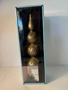 Topper de árbol de Navidad de vidrio ornamentado Martha Stewart - tono dorado - NUEVO - Navidad - 12". - Imagen 1 de 4