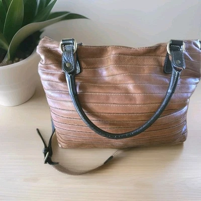 Bolso de Mano Hobo/Cartera IL DUCA Cuero Genuino Hecho en Italia Marrón Tostado Acolchado... Foto 1 de 4