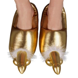 You2Toys Novelty Golden Penis/Willy Plush Comfort Slippers - Picture 1 of 4