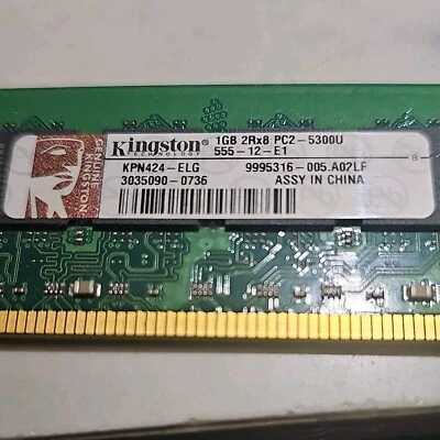 2x Kingston KPN424 - ELG  3035090 - 1GB 2Rx8 PC2 5300U - Image 1 of 3