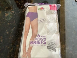 Vintage Damen Fruit Of The Loom Baumwolle Slip Höschen Gr. 9/2X 1993 5 in Pkg offen p - Bild 1 von 3