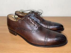 John W Nordstrom Men Brown Cap Toe Oxfords Shoes Sz 10.5M Made Italy - Picture 1 of 11