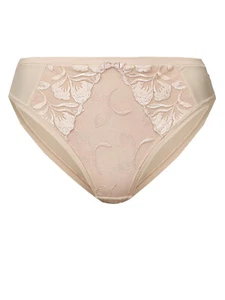 EX Marks And Spencer Olivia Embroidered High Leg Knickers ALMOND - Picture 1 of 1