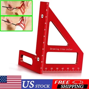 Aluminum Alloy Multi Angle Ruler 45 90 Degree Square Protractor Wood Tool - Picture 1 of 7