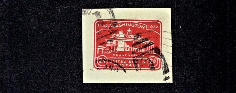 1932 U.S. STAMPED ENVELOPE BiCentennial 2c Carmine Sc#U525 Shoeprint Postmark! ^ - Image 1 of 1