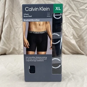Calvin Klein Boxer Brief Mens XL Black Brushed Microfiber Moisture-wicking 36-38 - Picture 1 of 4