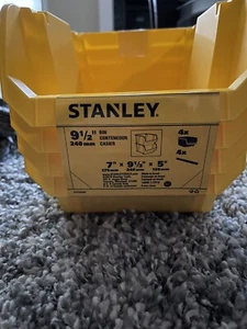 NEW- Stanley Yellow 9 1/2 Inch Bins -4 Pack - Picture 1 of 2