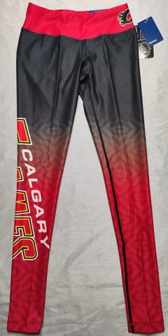 CALGARY FLAMES Official NHL Women's XS Gradient Print Red Leggings NEW Cover
