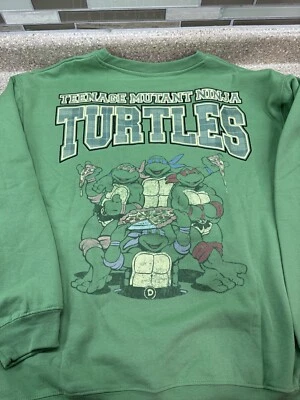 Sudadera Teenage Mutant Ninja Turtles Grande Frontal Trasero Bordado Logo NUEVO Foto 1 de 4