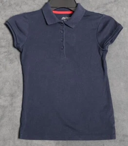 Nautica Girls Navy Blue School Uniform M (8/10) Collared Short Sleeve Shirt - Picture 1 of 8