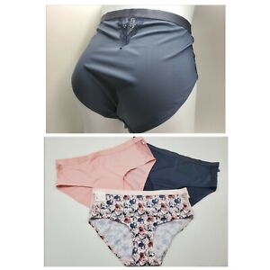 JESSICA SIMPSON 3-Pack Modern Cut Panties Women's Medium Navy/Pink/Floral $36