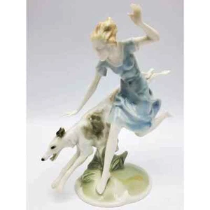 Hutschenreuther Porcelain Figurine Karl Tutter Girl with Barsoi - Picture 1 of 1