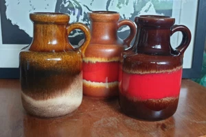 Konvolut 2 - 3 x FAT LAVA Keramik Vase Krug SCHEURICH 414-16 vintage midcentury - Bild 1 von 23