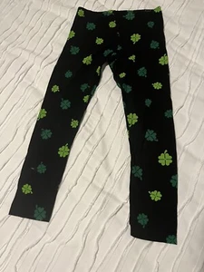 Way to Celebrate Brand St Patrick’s Day Irish Shamrock Leggings Girls Size 7/8 - Picture 1 of 4
