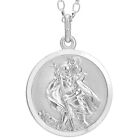 Sterling Silver St Christopher pendant necklace with 18" chain and gift box