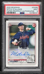 2020 Bowman Prospects Auto Mitch Stallings #PA-MS PSA 9 MINT Auto