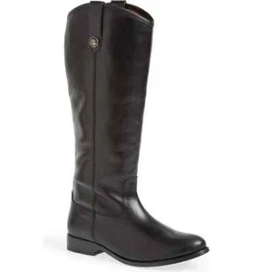 NEW FRYE Womens Melissa Button Black Leather Knee-High Riding Boot 7.5 B $367.95 - Picture 1 of 12