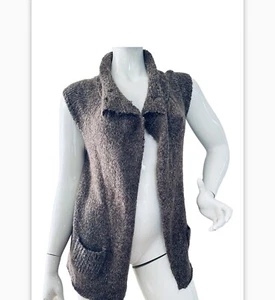 BCBG Maxazria Duster Vest Sleeveless Cardigan size S brown good condition - Picture 1 of 8