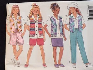 Sweet OOP BUTTERICK 3871 Girls Top Skirt Shorts & Pants PATTERN 7-8-10/12-14 UC - Picture 1 of 3