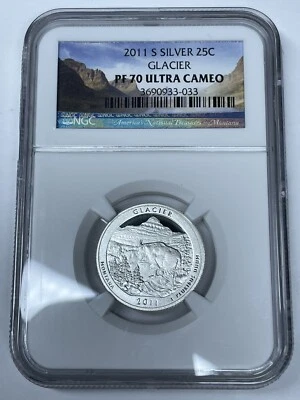 2011 S Silver 25C Glacier, Montana ATB Quarter NGC PF 70 Ultra Cameo - Image 1 of 2