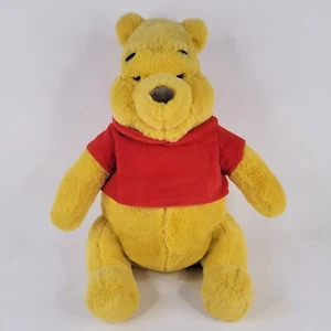 Disney Store Winnie Pooh Bear Plush Stuffed Teddy Toy 13" Embroidered Eyes Cuddl - Picture 1 of 12