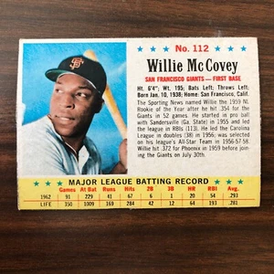 1963 Post Baseball #112 Willie McCovey, San Francisco Giants - Picture 1 of 2